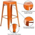 thumbnail image 4 of Bowery Hill 30'' Contemporary Metal Backless Bar Height Stool in Orange, 4 of 5