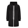 thumbnail image 3 of Women's Zip Up Hoodies Oversized Fleece Long Sweatshirts Casual Long Sleeve Hoodie Jacket Coat, 3 of 8