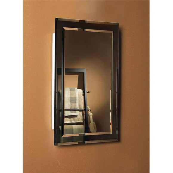 Jensen 1450BC 16 x 26 in. Mirror on Mirror Frameless Single-Door Recessed Medicine Cabinet with Beveled Edge