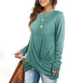 thumbnail image 6 of Chbgutlmr Blouse for Women Dressy Casual Long Sleeve Knot Front Loose Comfy Blouses Fall Trendy Clothes, 6 of 7