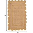 thumbnail image 2 of Shree Exports Hand Woven Farmhouse Jute Area Scalloped Rug (Yellow, 2x3 Feet), 2 of 4