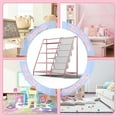 thumbnail image 6 of NACHES Montessori Kids Bookcase and Toddler Toys Storage Organizer Children Metal Bookcase with 5 Sling Book Display Rack for Kids Room, Nursery, Bedroom, Play Room (Pink), 6 of 9