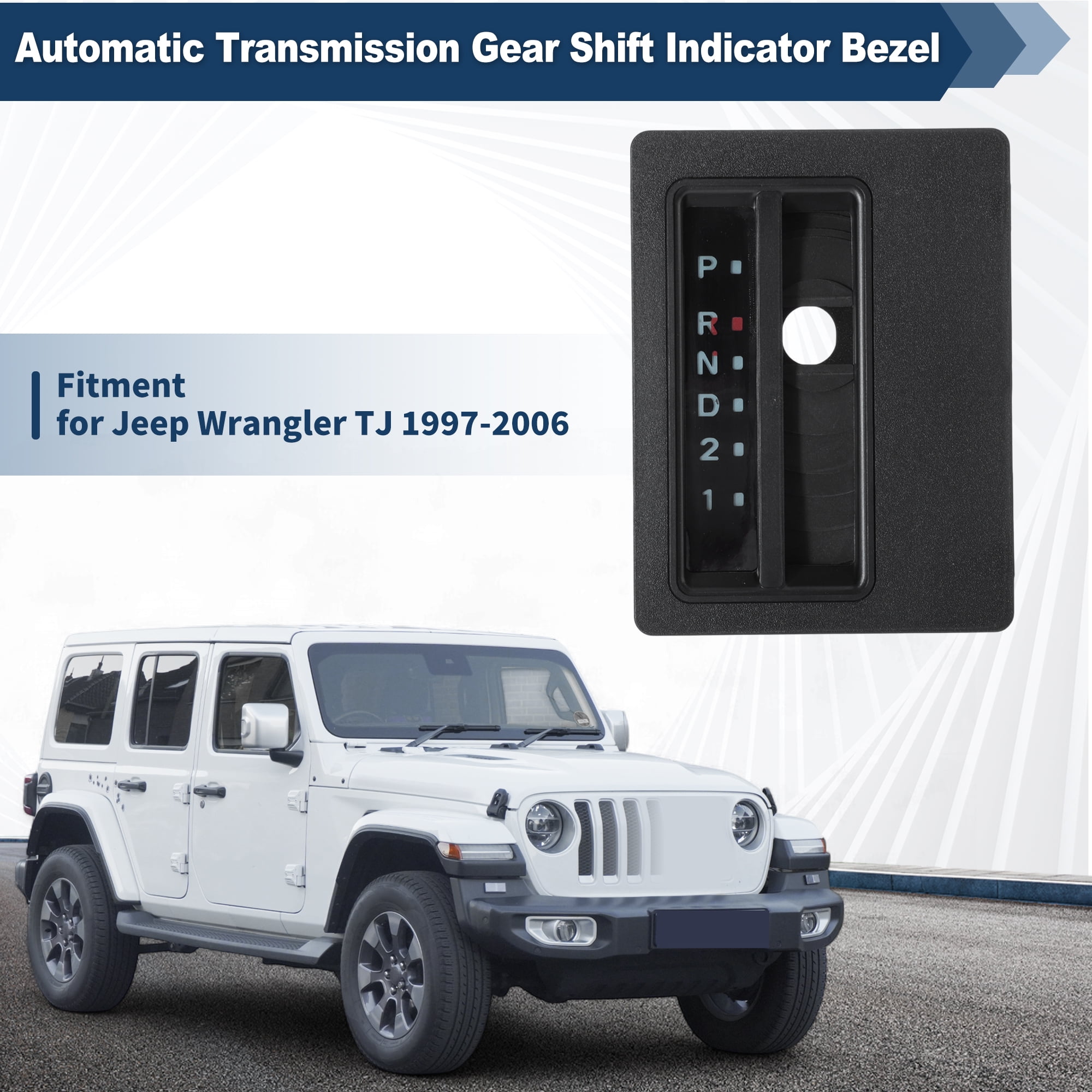 Unique Bargains Automatic Floor Shift Indicator Bezel for Jeep Wrangler TJ 1997-2006 No.06130553 Automatic Transmission Gear Shift Indicator Bezel Auto Floor Shifter Trim Console