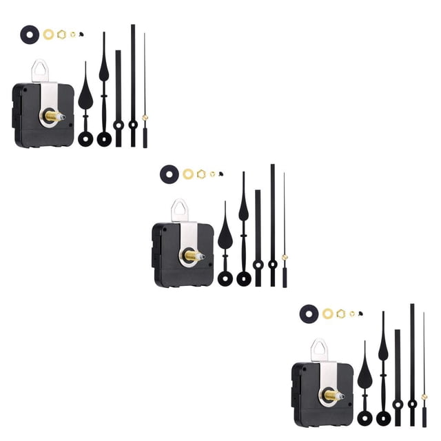 heritaly High Torque Clock Movement Replacement Wallclock Mechanism Repairing Maintenance Set Accessory for Professional Black Second Hand 3Set