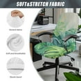 thumbnail image 6 of ZIATUBLES Modern Universal Rotating Chair Cover Machine Washable Stretch Spandex Fabric Office Chair Cover with Snap Button Stylish Furniture Protector Cover, L, Monstera, 6 of 7