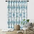 thumbnail image 3 of Nanqianyi Geometric Pattern Blue Gray Blackout Curtains 42"W x 63"L, Set of 2, Grommet Rod Pocket Drapes For Bedroom Living Room, 3 of 8