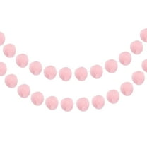 2Pcs Felt Ball Garland Cream Pink Garland Handing Balls 6.6Feet Long 30 Balls Party Banner Decor