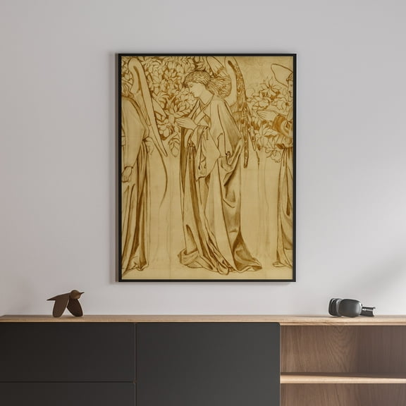 Tile Design–Processing Angels - 1866 | William Morris | Premium Fine Art Print | 19th Century British | Arts and Crafts | Portrait | Nature art