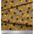 thumbnail image 2 of Soimoi Brown Moss Georgette Fabric Leaves & Floral Clip Art Fabric Prints By Yard 42 Inch Wide, 2 of 3