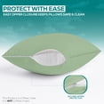thumbnail image 4 of Utopia Bedding Waterproof Pillow Protector Zippered (2 Pack) Standard Sage– Bed Bug Proof Pillow Encasement 20 x 26 Inches, 4 of 8
