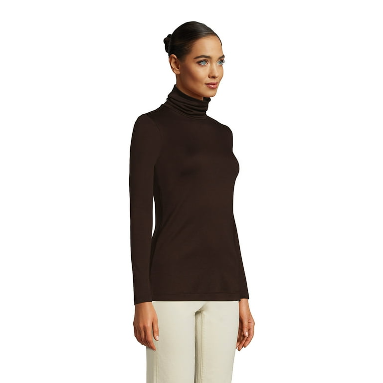 Lands End Women s Supima Cotton Long Sleeve Turtleneck Walmart