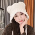 thumbnail image 4 of vnanda Versatile Bear Ear Hat Bear Ear Hat Autumn Winter Warm Comfortable Ear Hat Stylish Cute Knit Hat for Cold Weather, 4 of 8