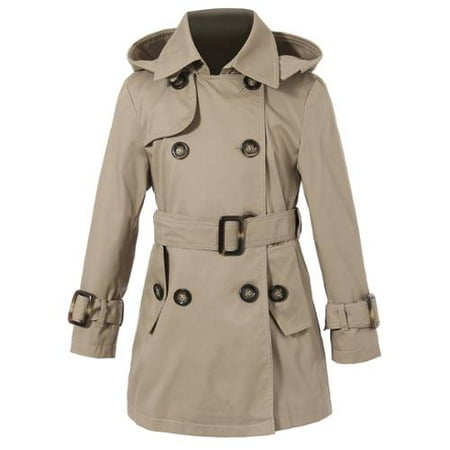 Richie House Little Girls Beige Classic Hooded Trench Coat 6