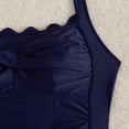 thumbnail image 5 of Guluxicc Women One Piece Tummy Control Swimsuit Halter Scallop Trim Bathing Suits 1 Piece Vintage Ruched Slimming Swimwear, 5 of 8