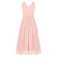 thumbnail image 2 of Sywiyi Kids Flower Girl Sparkly Rhinestones Dress V Neck Ruched Princess Wedding Bridesmaid Birthday Pink 8, 2 of 6
