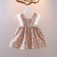 thumbnail image 3 of B91xZ Robes pour Filles Tout-Petits Manches Courtes Col Rond Robe Maxi, Bleu 12-18 Mois, 3 of 5