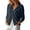 Navy, variant on Women's Soft Knit Casual Jacket Drawstring Hooded Button Pocket Rib Cuff Lightweight Cardigan