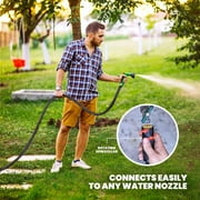 HYDROSTEEL PRO 50 Ft Metal Garden Hose with Nozzle, Indestructible 3-Layer Stainless Steel Heavy Duty Water Hose 50Ft x 5/8 in. Kink Free Design Will Not Kink, Flexible, NON Expandable, 500 PSI