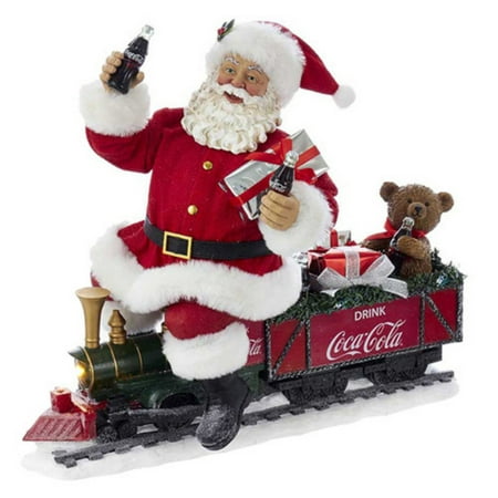 Kurt Adler 13-Inch Battery-Operated Coca-Cola Santa Train with LED Garland