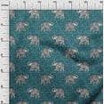 thumbnail image 2 of oneOone Organic Cotton Poplin Twill Fabric Elephant Block Printed Craft Fabric BTY 42 Inch Wide, 2 of 4