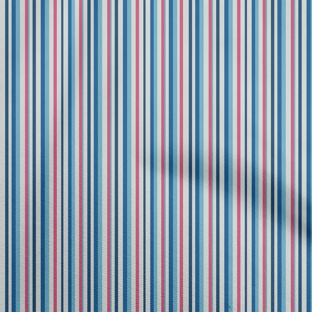 oneOone Cotton Poplin Royal Blue Fabric Stripes Craft Projects Decor Fabric Printed By The Yard 56 Inch Wide