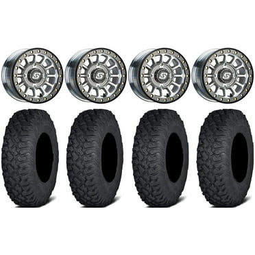 Sedona Sano Bdlk 15x7 Wheels Ct 35" Coyote Tires Kawasaki Mule Pro FXT