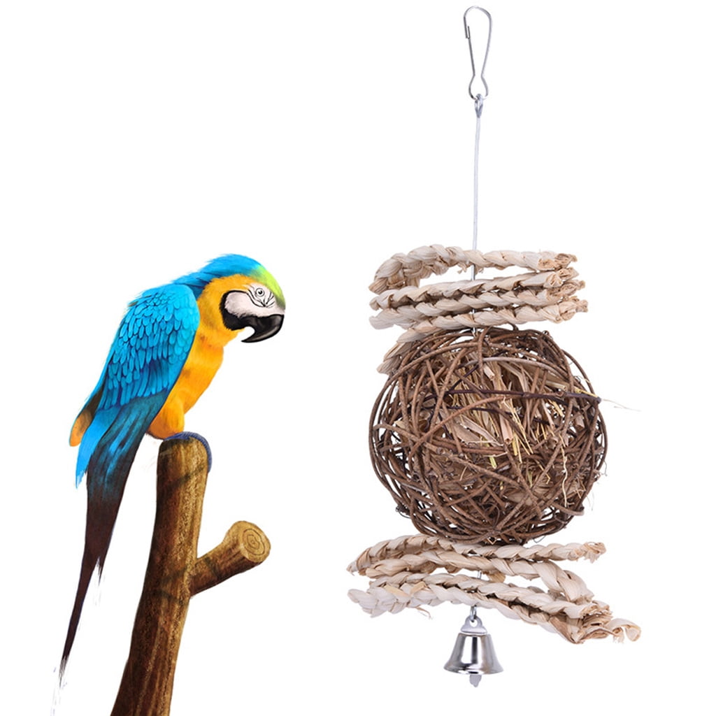 Natural Lufa Chew Toy for Pet Parrot Macaw africana Greys Budgies Periquitos Cockatiels Conure Agapornis Jaula Colgante Toy Bite Toy 