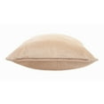 thumbnail image 6 of LR Home Ox Bay Hand-Woven Tan Solid All-Natural Cotton  Pillow Cover, 6 of 8
