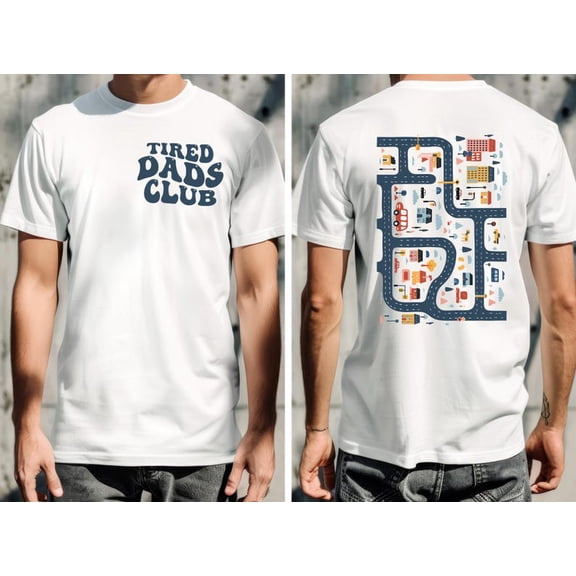 Tired Dads Club Shirt, Cute Tired Dads Club Shirt, Play Cars On Dad's Back, Mat Road Car Race Track Shirt, Father's Day Gift TH220505
