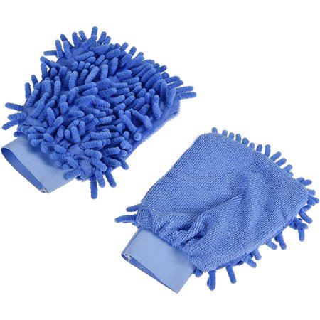 Microfiber Wash Mitt - Chenille Reusable Gloves for Cleaning, Scratch-Free, Apply to Kitchen/House Cleaning/Cars/Mirrors