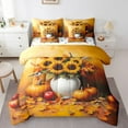 thumbnail image 1 of Erosebridal Sunflower Pumpkin Bedding Sets Full Size, Fall Maple Leaves Comforter Sets with Sheets, Rustic Farm Decor, Reversible 7pcs, 1 of 5