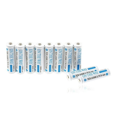 ON THE WAY AA Battery Lithium Li-Ion Rechargeable 3.7V 14500 Batteries,Pack of (Best Lithium Ion Rechargeable Aa Batteries)