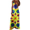 thumbnail image 1 of LAICAIW Robe d'Été Tie Floral Teinture V Sexy Col Sans Manches Femmes Longue Mode Ample Maxi Robes Plage Fête Robe d'Été, 1 of 4