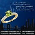 thumbnail image 2 of Gem Stone King 14K Two Tone Gold Green Peridot and Lab Grown Diamond Engagement Ring for Women | 2.95 Cttw | Round 8MM | Gemstone August Birthstone | Size 8, 2 of 6