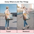 thumbnail image 5 of Orange Boho Abstract and Plant Pattern Travel Tote Bags for Women Carry On,Large Weekender Bags for Women Travel,Multi Functional Duffle Bag for Work,Shopping,Sports, 5 of 5