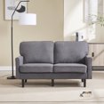 thumbnail image 2 of Gray Loveseat with Removable Backrest Cover / Comfortable for Leisure Time, 2 of 6