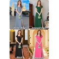 thumbnail image 3 of Vestido de dama de honor junior Fulbymu de manga corta, color rosa empolvado, 3 of 8