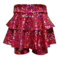 thumbnail image 5 of Godom Girls Sparkly Sequin Skirt 3T-14T Elastic Waist Shiny Mini Skater Cheerleader Dance Outfit,Red, 5 of 6