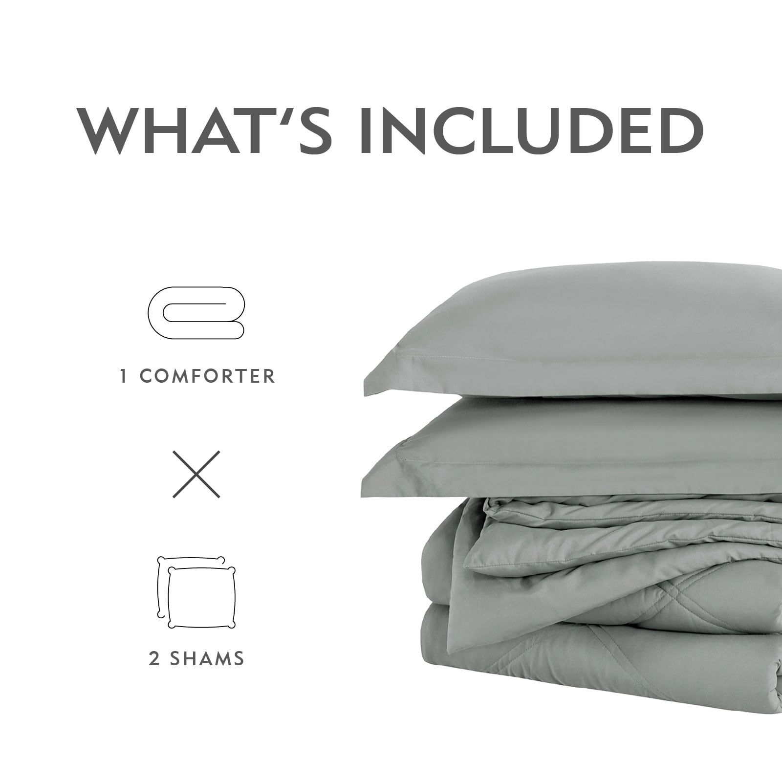 Notticasa 3-Piece Bedding Set,Solid Color Diamond Pattern,Soft Quilt Bedding Sets,Lightweight Bedspread Set Coverlet for All Seasons,Includes 1 Comforter and 2 Pillow Shams,Light Gray,Full