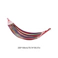 thumbnail image 3 of Heavy-Duty Canvas Double Hammock, with Spreader Bar Anti-Roll Design, Outdoor Camping Backyard Swing, Portable Travel Leisure Gear, 3 of 6