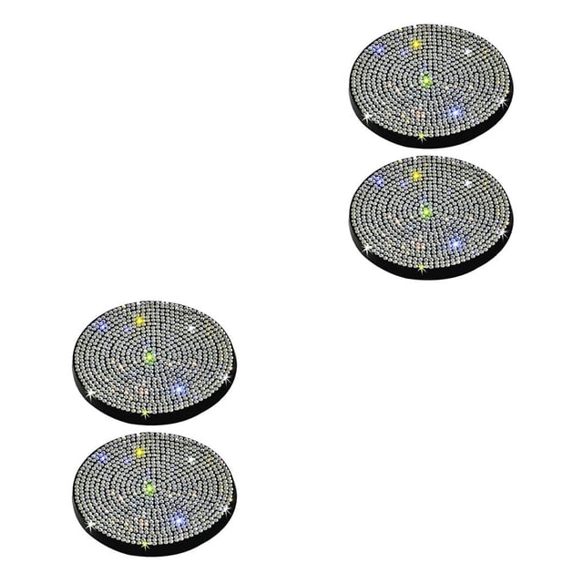 Kenally Paquete de 2 alfombrillas para portavasos de automóviles, accesorios para almohadillas de diamantes de imitación antideslizantes Type2 NO2