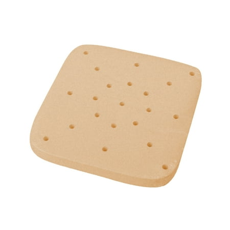 100PCS Square Perforated Parchment Paper Air Fryer Liners Steaming Paper Baking Sheet 9" Buff