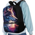 thumbnail image 3 of Uorisanigo Galaxy Wolf Kids Children School Backpack 17 inch Back to School Bag Casual Daypack Boys and Girls Lightweight Travel Sports Rucksack for Nursery Preschool Elementary, 3 of 6