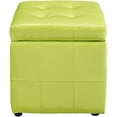 thumbnail image 2 of Hawthorne Collections Square Faux Leather Storage Ottoman in Light Green, 2 of 4