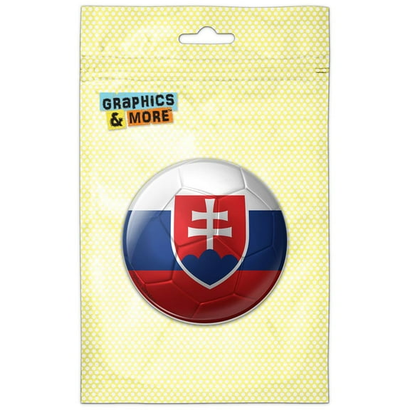 Slovakia Flag Soccer Ball Futbol Football Pinback Button Pin Badge