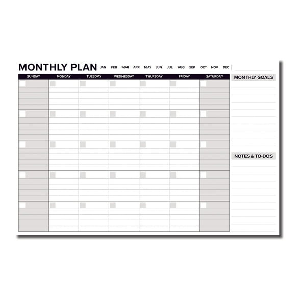 Thick Cardstock Undated Desk Calendar, Desktop Monthly Planner with To-Do List and Notes, Home, Office Desk Calendar - 12" x 18", 18 Sheets