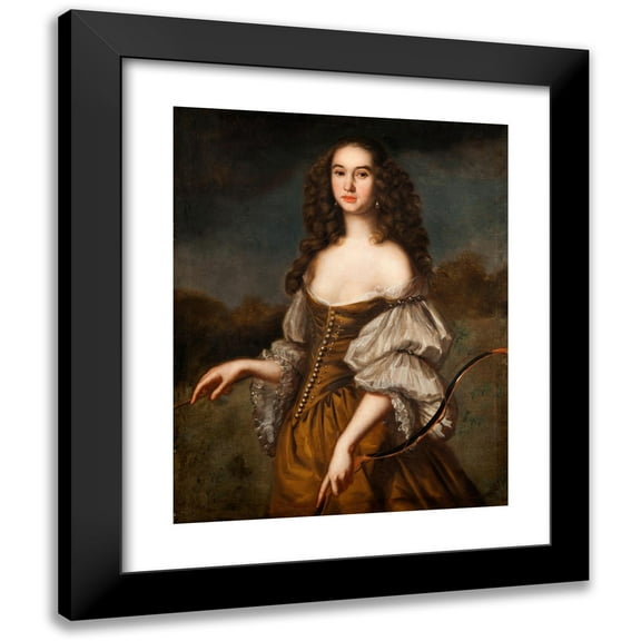 David Klöcker Ehrenstrahl 12x14 Black Modern Framed Museum Art Print Titled - Unknown Lady Portrayed as Diana (1653)