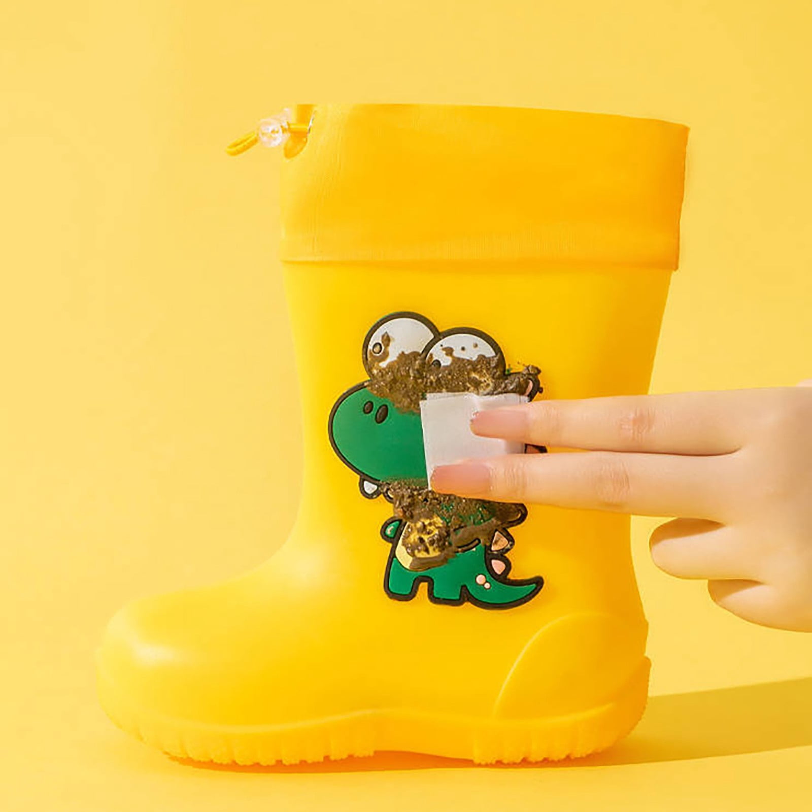 Toddler Rain Boots Children Elastic Lightweight Rain Boots Textured Soles Non Waterproof Puddle Boots Toddler Boy Rain Boots Yellow 2.5 Years-3 Years