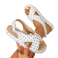 thumbnail image 5 of Norvail Womens Polka Dot Platform Sandals, Crisscross Slingback Comfort Cushioned Open Toe Walking Shoes, Adjustable Casual Sandals, Summer Going Out Shoes, 5 of 5