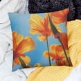 thumbnail image 2 of BCIIG Orange Flowers Blue Sky Square Pillowcase for Home Furnishing 12x12in, 2 of 5